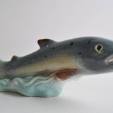 Art Deco Sculpture Trout by Ditmar Urbach Znojmo factory, Czechoslovakia, 1940s.