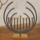 Menorah Hanoukia gold and silver plated, made in Israel by Karshi, 1970