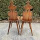 Pair of vintage Tyrolean chairs in solid wood