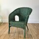 Fauteuil enfant en rotin vert années 60-70
