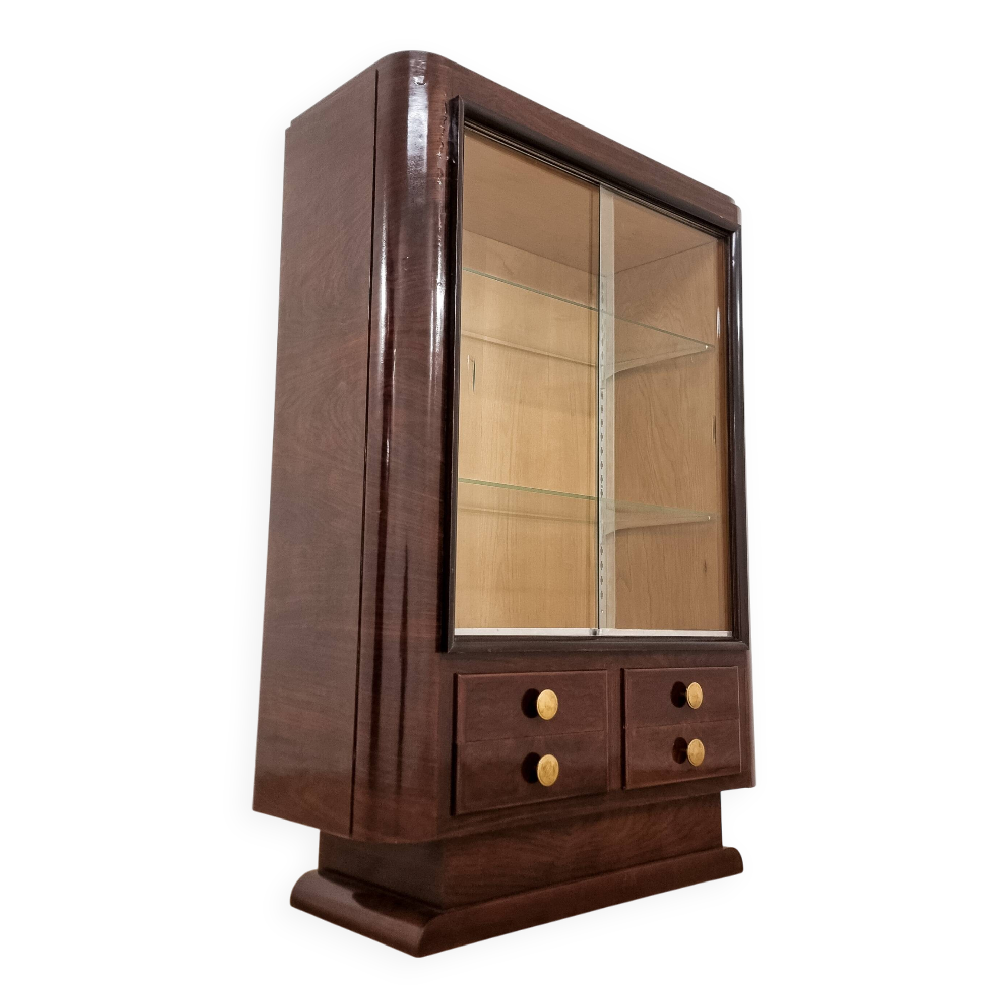 20th century Art Deco wooden display case
