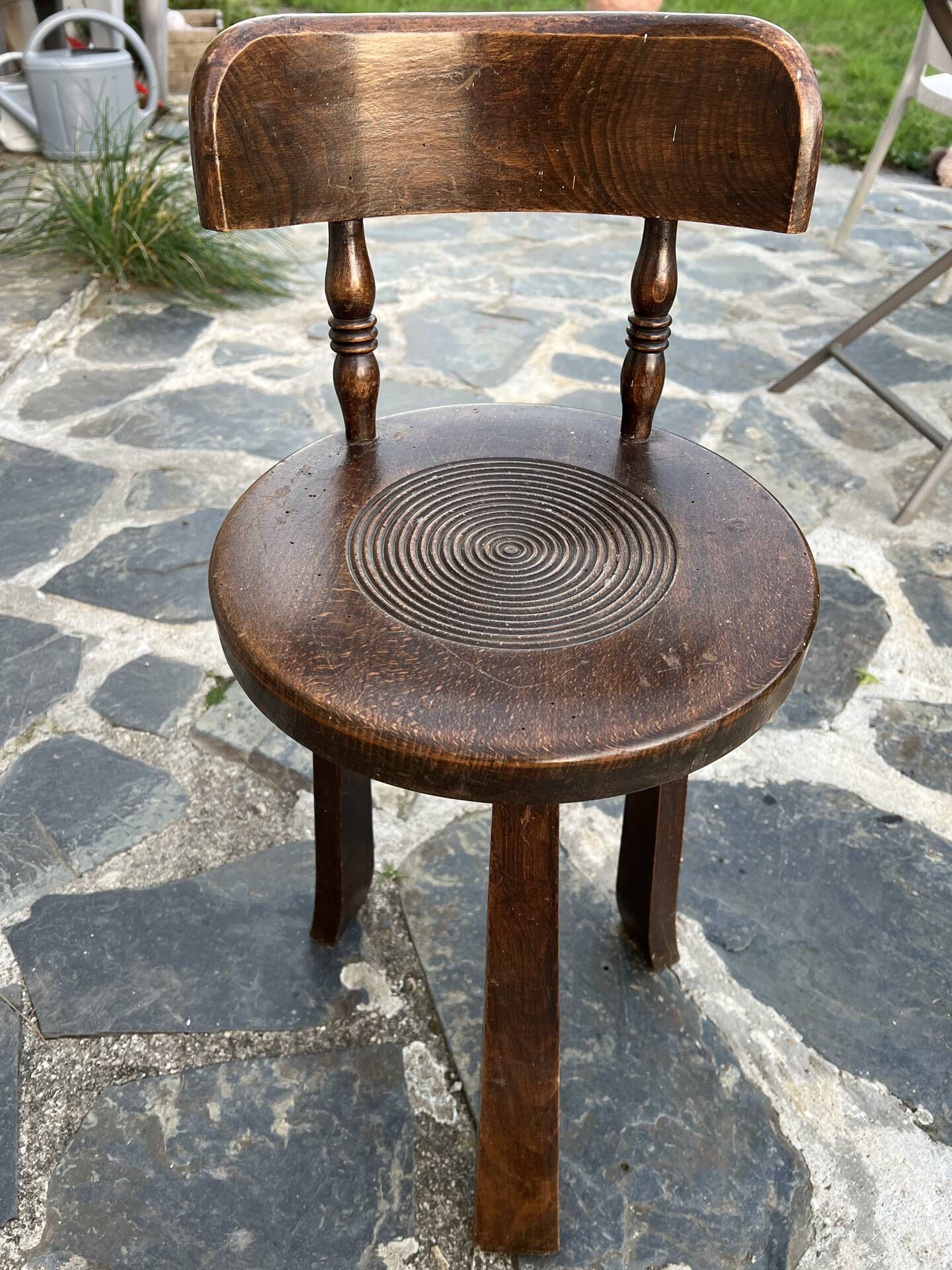 Brutalist tripod chair in the style of Charles Dudouyt – Popular art, 1940s
