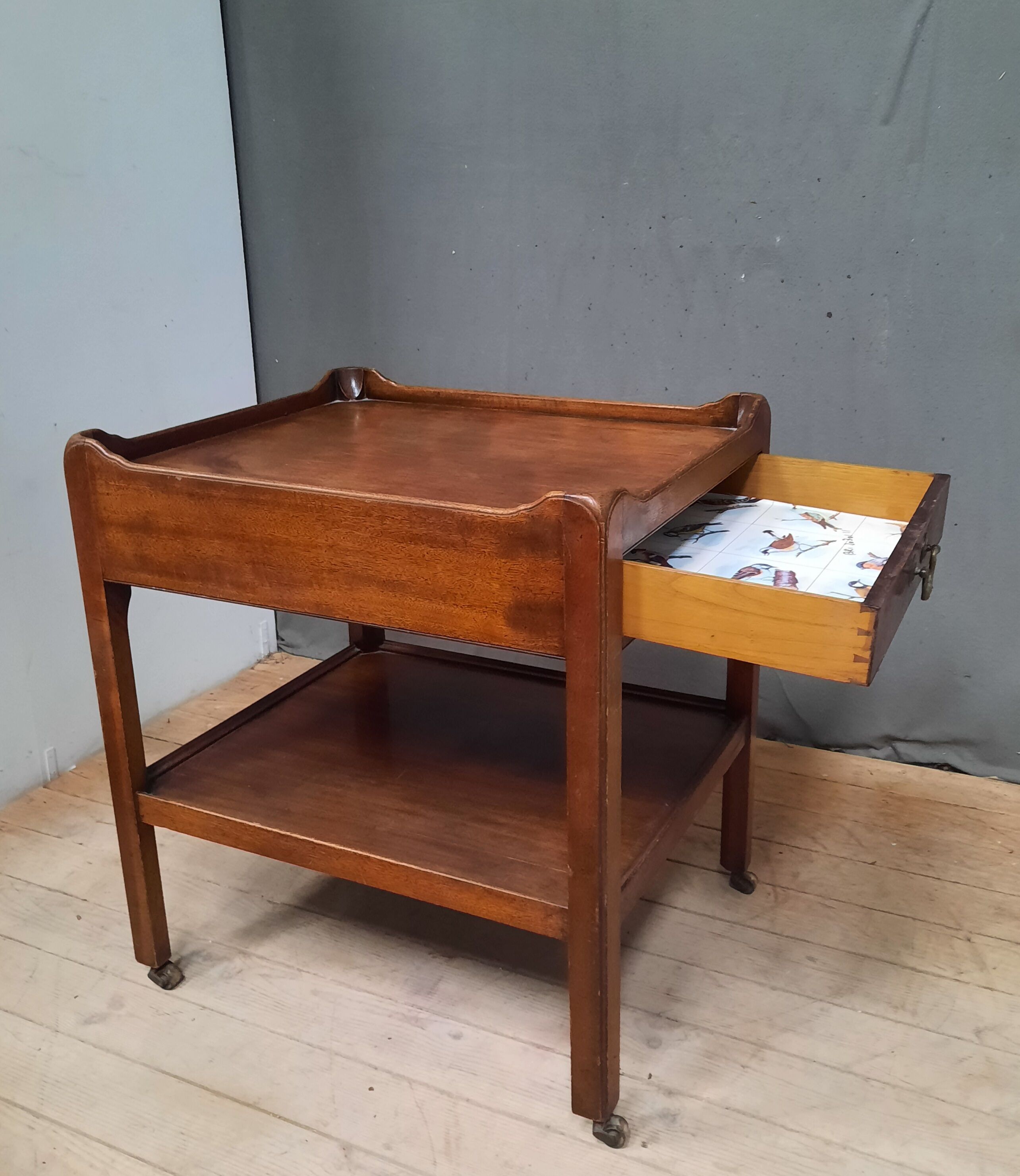 Pair of English mahogany sofa tips