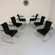 6 black tubular chairs design by Axel Bruchhäuser model D20 bauhaus