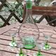Carafe and its 4 shot glasses, urane uralin