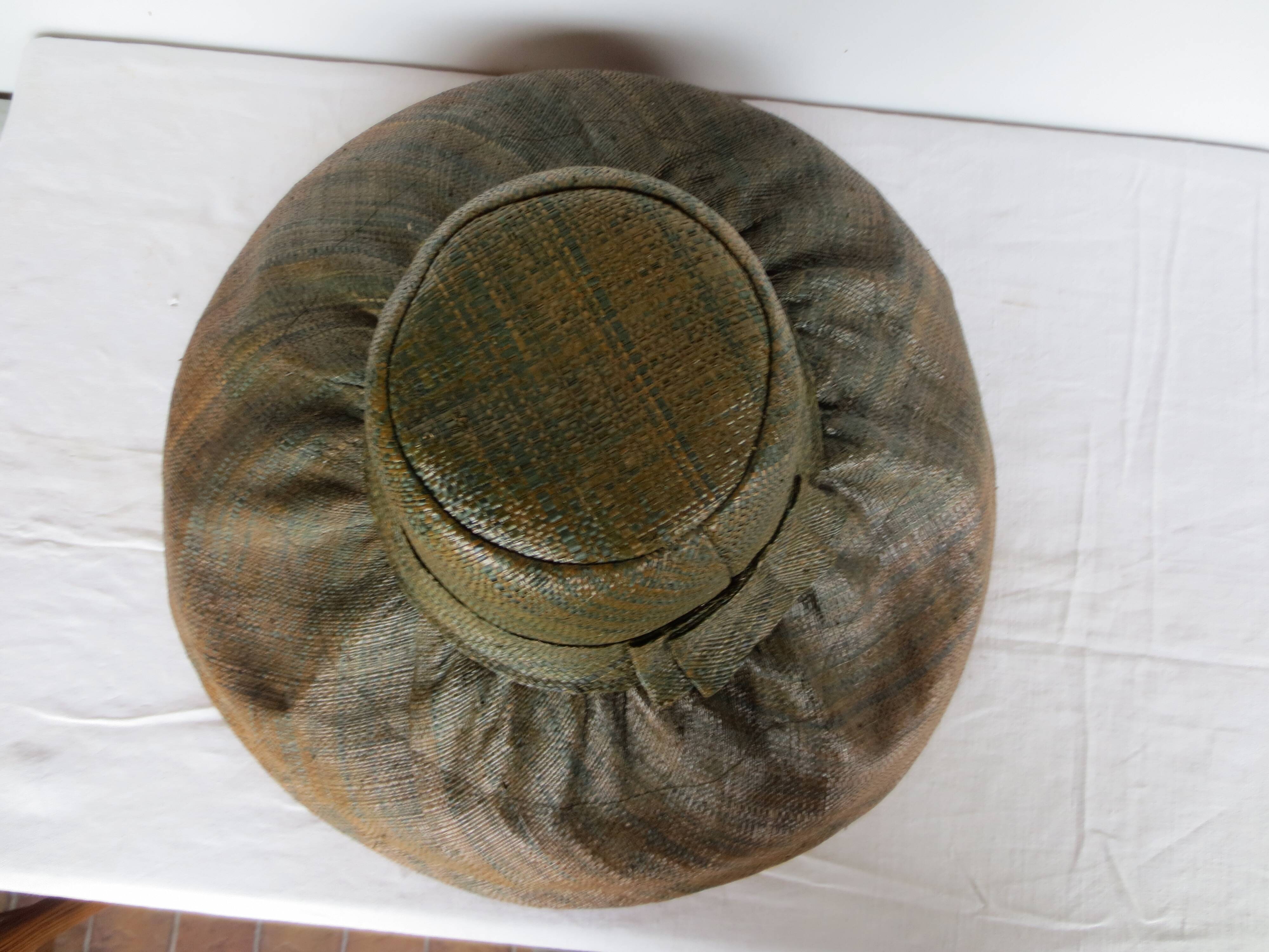 large Malagasy hat made of woven fibres