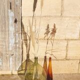 Conical vase in amber glass