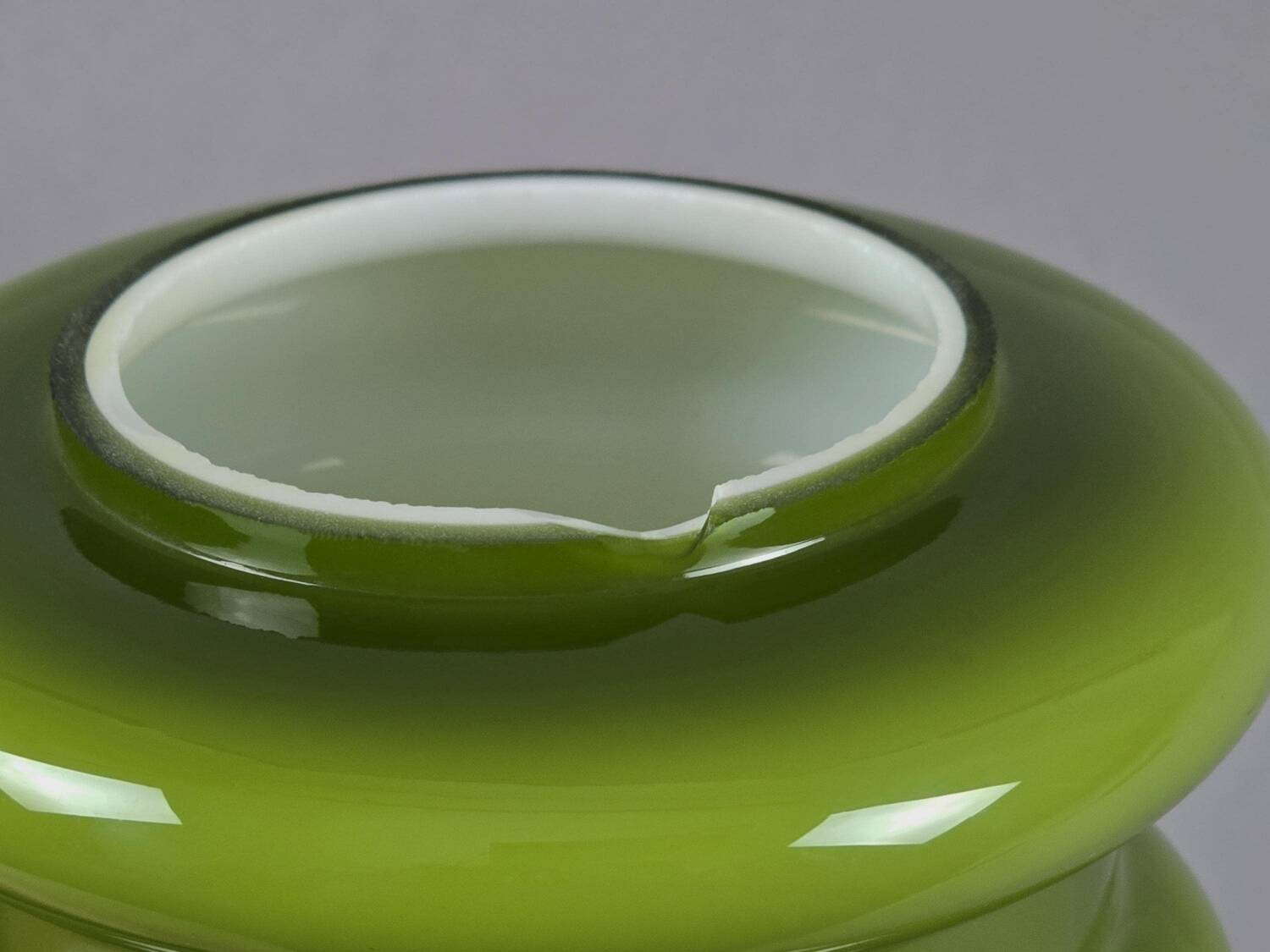Vintage 1970s Green Cased-Glass Mushroom Lamp From Sweden.