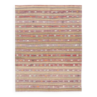 Tapis Kilim en laine vintage, 148 x 191 cm, décoration murale unique