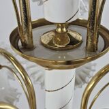 Lustre en céramique, laiton et verre de Murano des années 1970