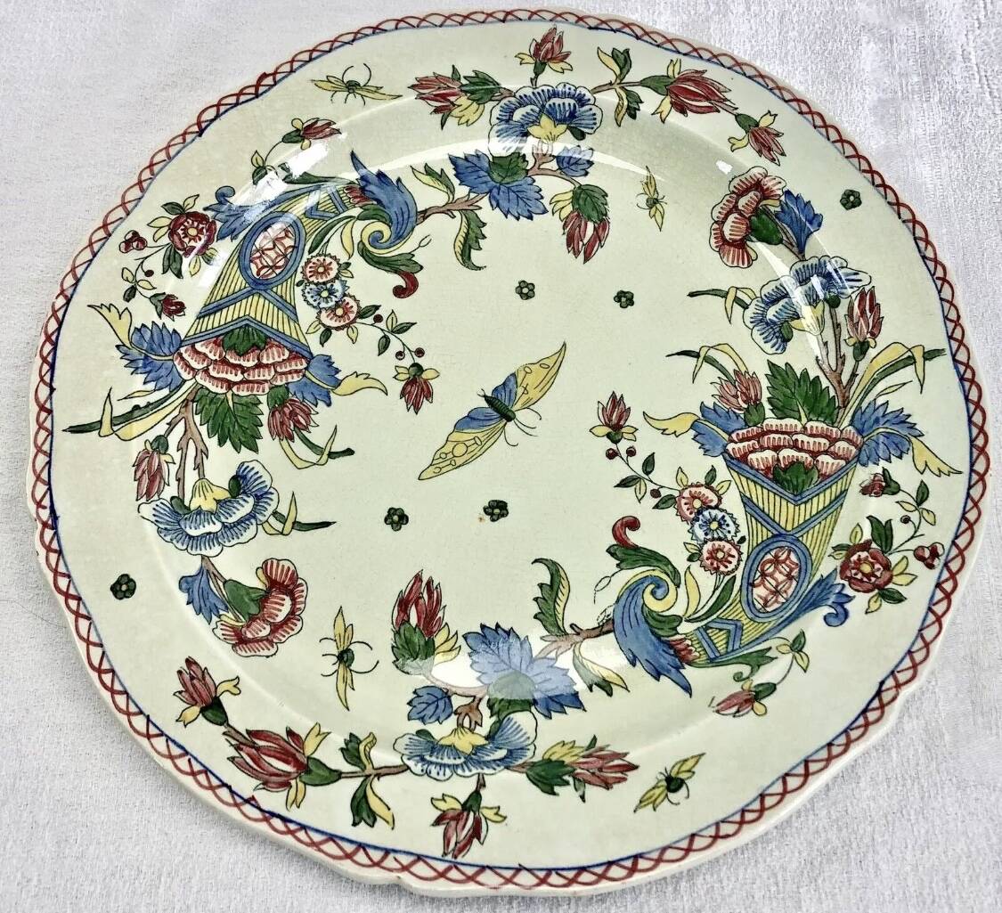 Round semi-hollow dish 31 cm Gien cornucopia XIX