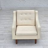 1970s, Danish loungechair, furniture wool, teak wood legs.