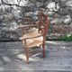 Chair with armrests / wooden armchair and straw seat - 1960s