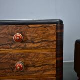 1935s pair of art deco bedside tables, Czechoslovakia