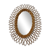 Italian Rattan Mirror, 1960s