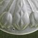 French Art Deco White Pâte de Verre Platform with Abstract Tulip Design 5145
