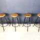 Vintage french wrought iron bar stools, 1960s - set of 4