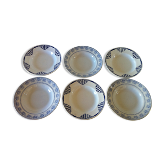 6 mismatched old hollow plates