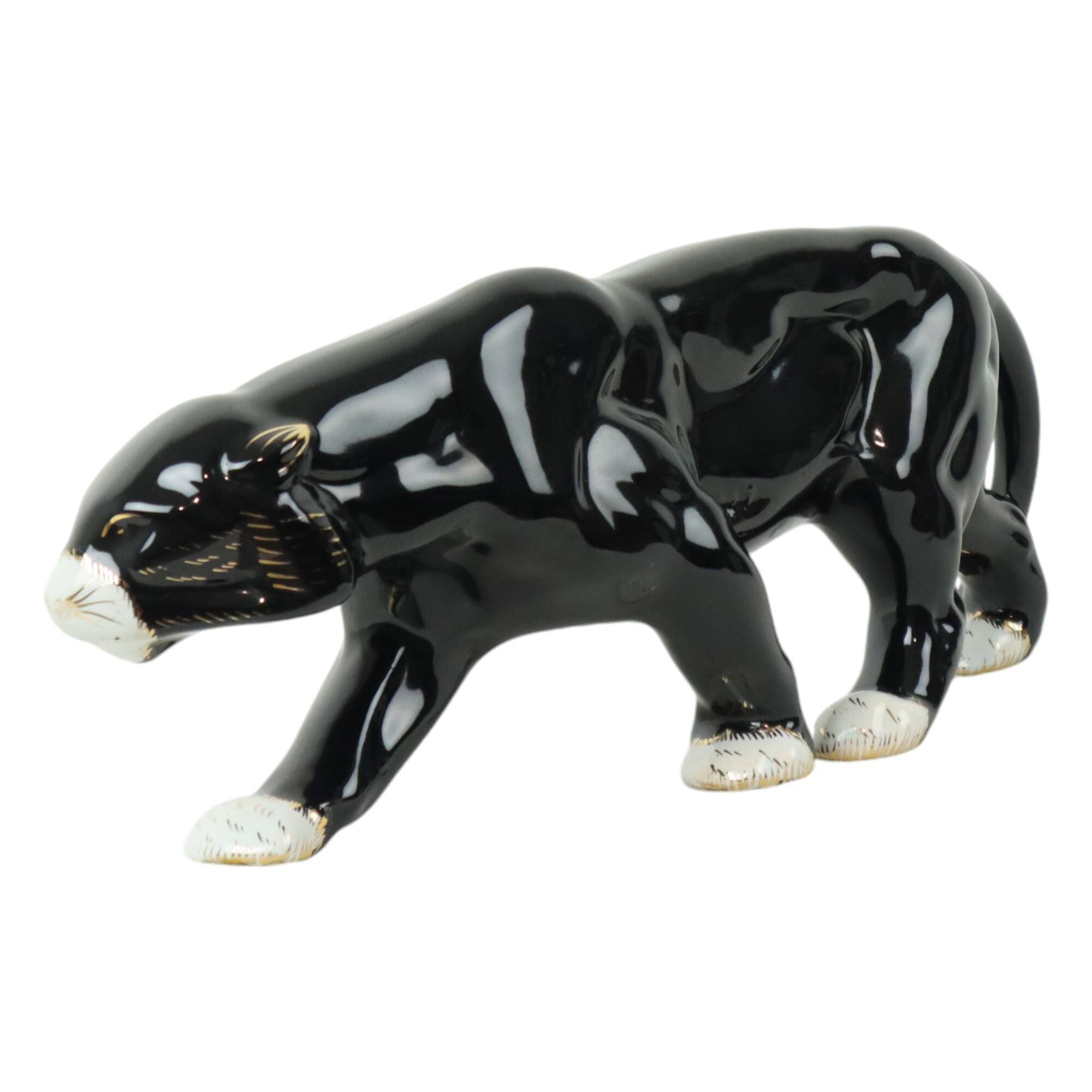 Art Deco Style Panther Ceramics Hubert Bequet Quaregnon