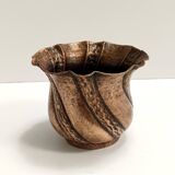 Round Embossed Copper Cachepot / Vase attr. to Egidio Casagrande, Italy