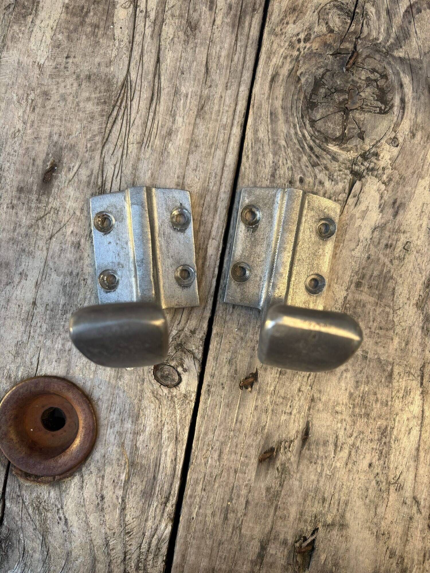 Pair of industrial coat hooks 1950