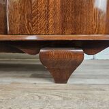 Buffet Art Déco en chêne pour salle à manger avec plateau en marbre