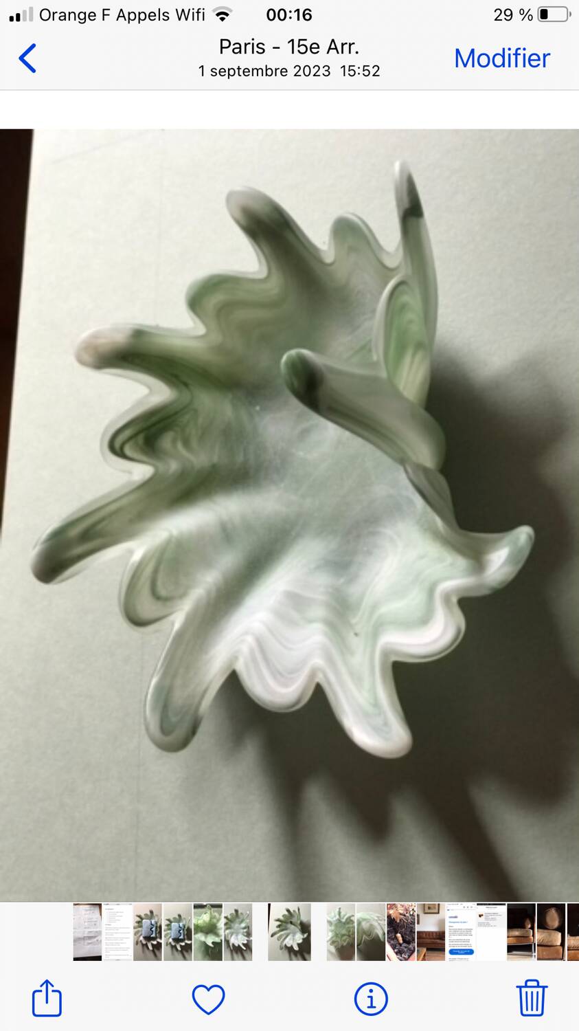 Opaline glass cup or ring sizer