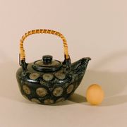 Wim Mühlendyck Stoneware Teapot in Westerwald Salt Glaze with Ritzdekor – Noir Speckled Ceramic, Mid-Century