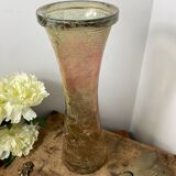 Grand vase en verre craquelé