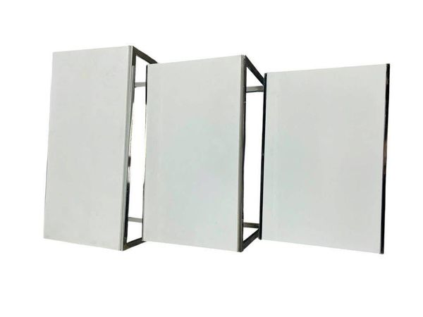 Ensemble de 3 tables gigognes vintage / tables d'appoint en chrome/marbre