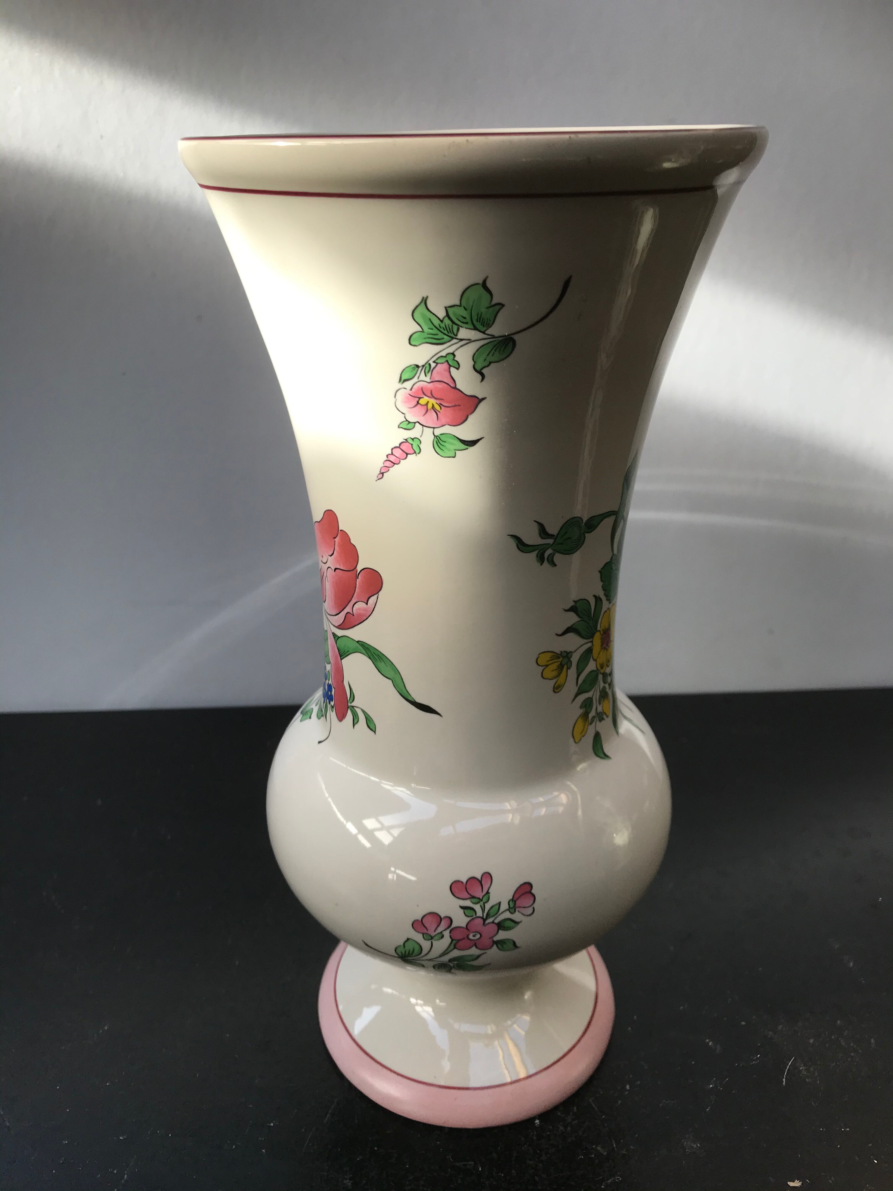 Former Vase K-G LUNEVILLE Ceramics White Decor Vintage Flowers