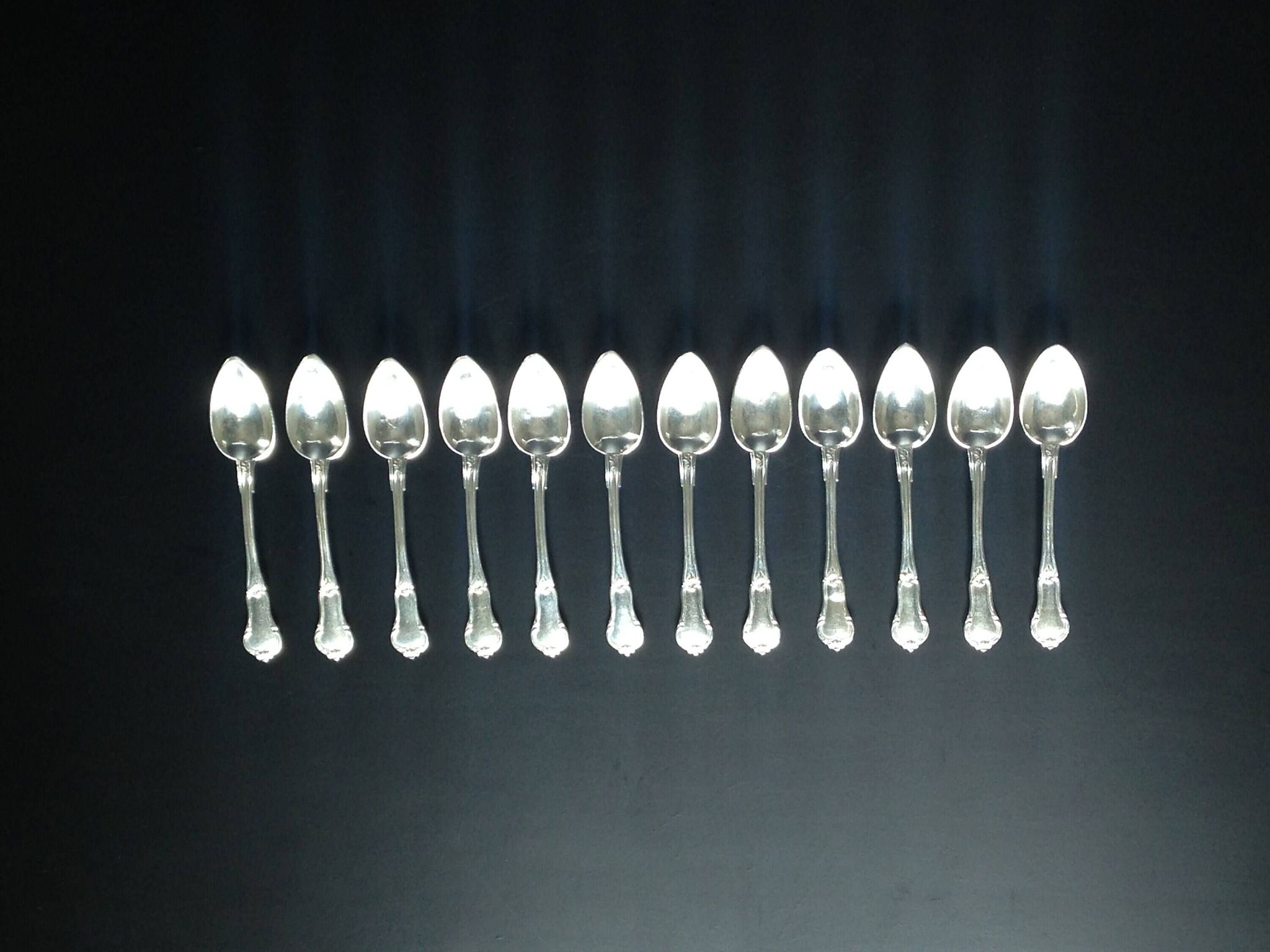 set of 12 silver dessert spoons - silversmith DOUTRE ROUSSEL - mid 19th century