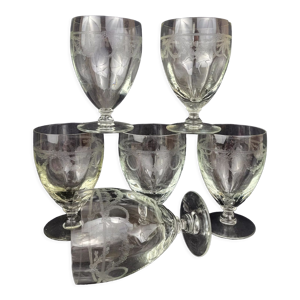 6 verres à eau en cristal