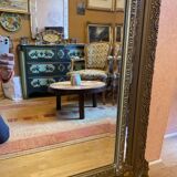 Bevelled mirror with gilded stucco parclose, from the Napoleon III period