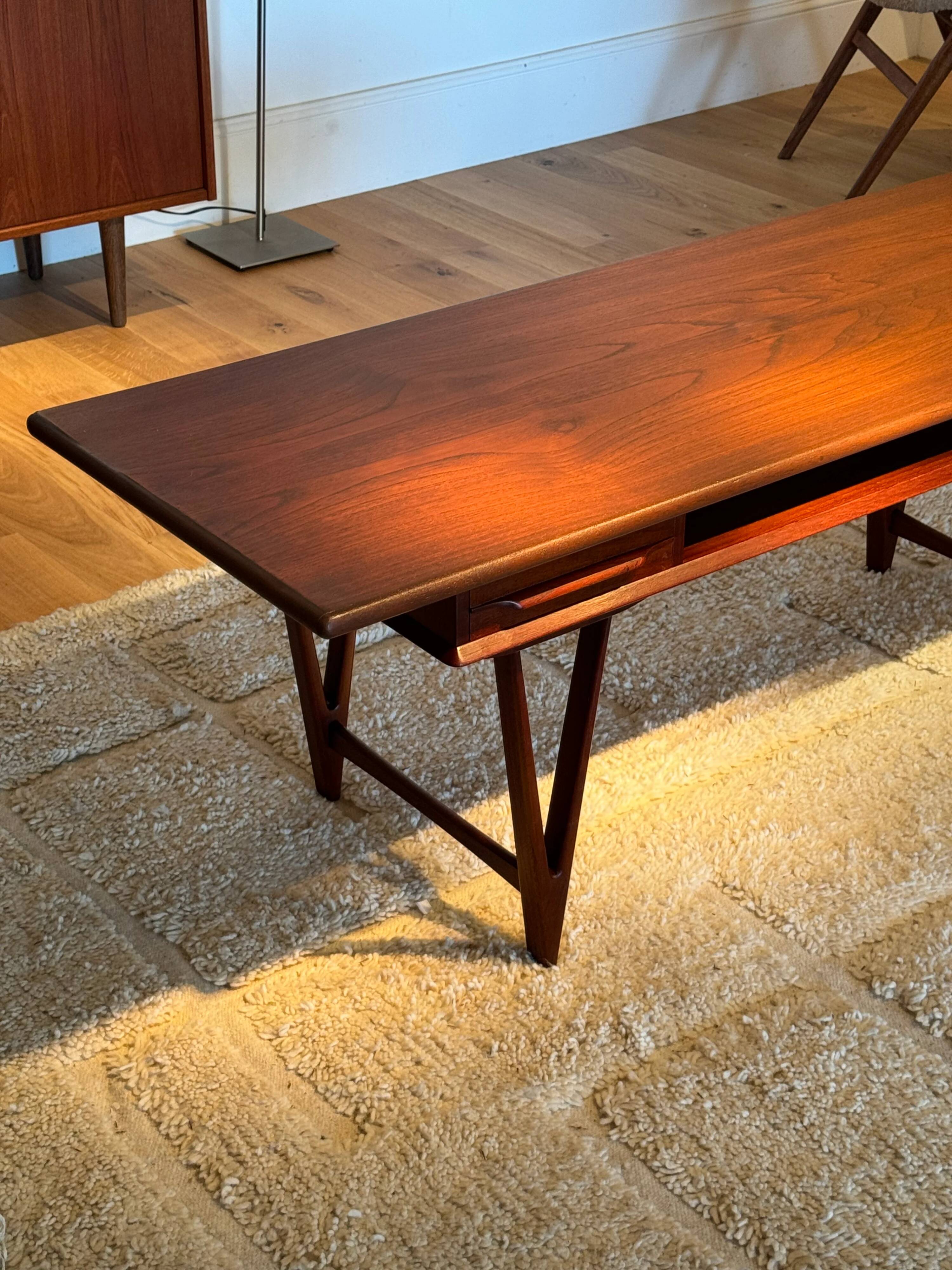Vintage Danish teak coffee table by E.W. Bach for Toften Møbelfabrik