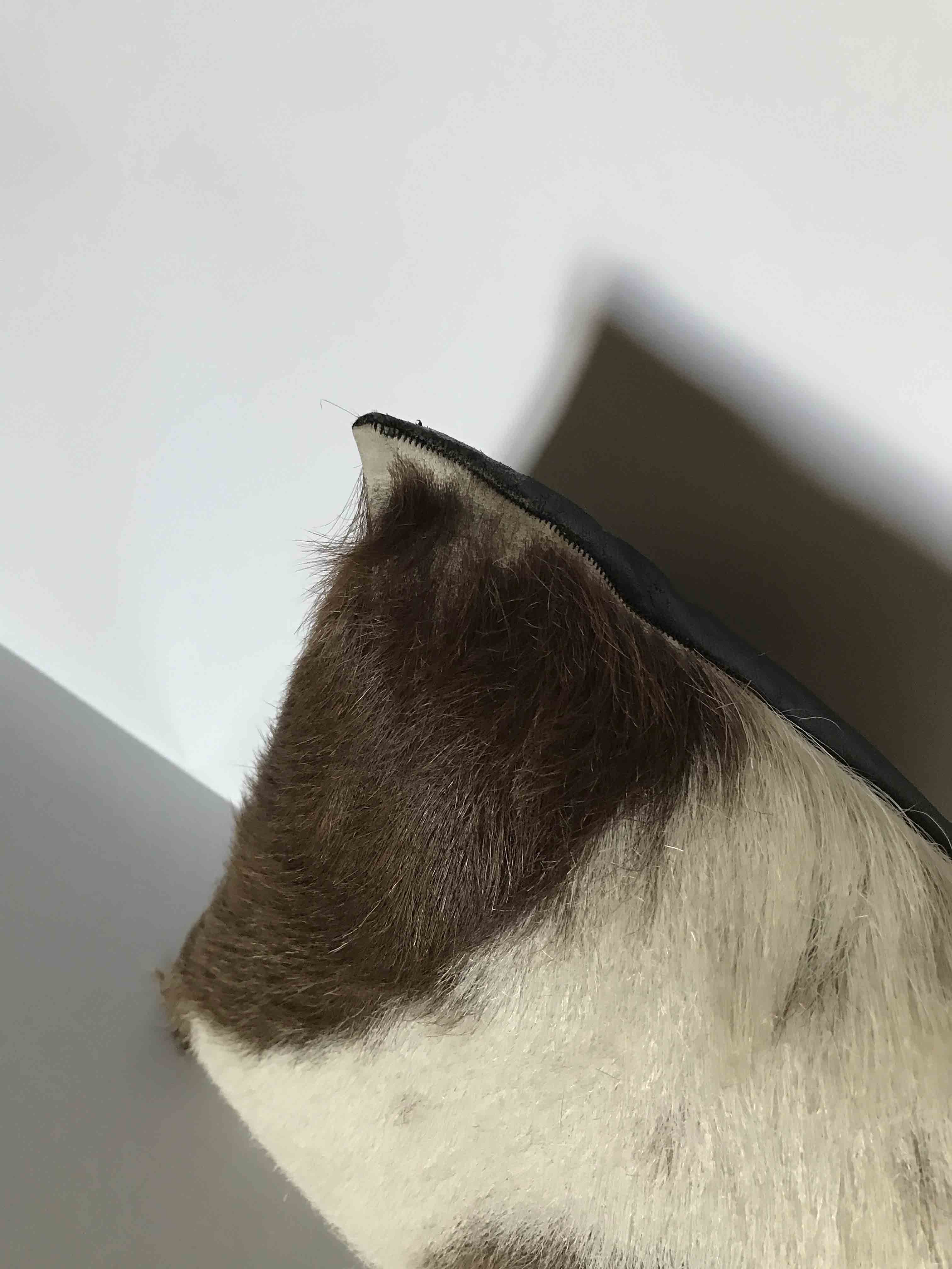 Coussin en cuir et peau 36x36cm