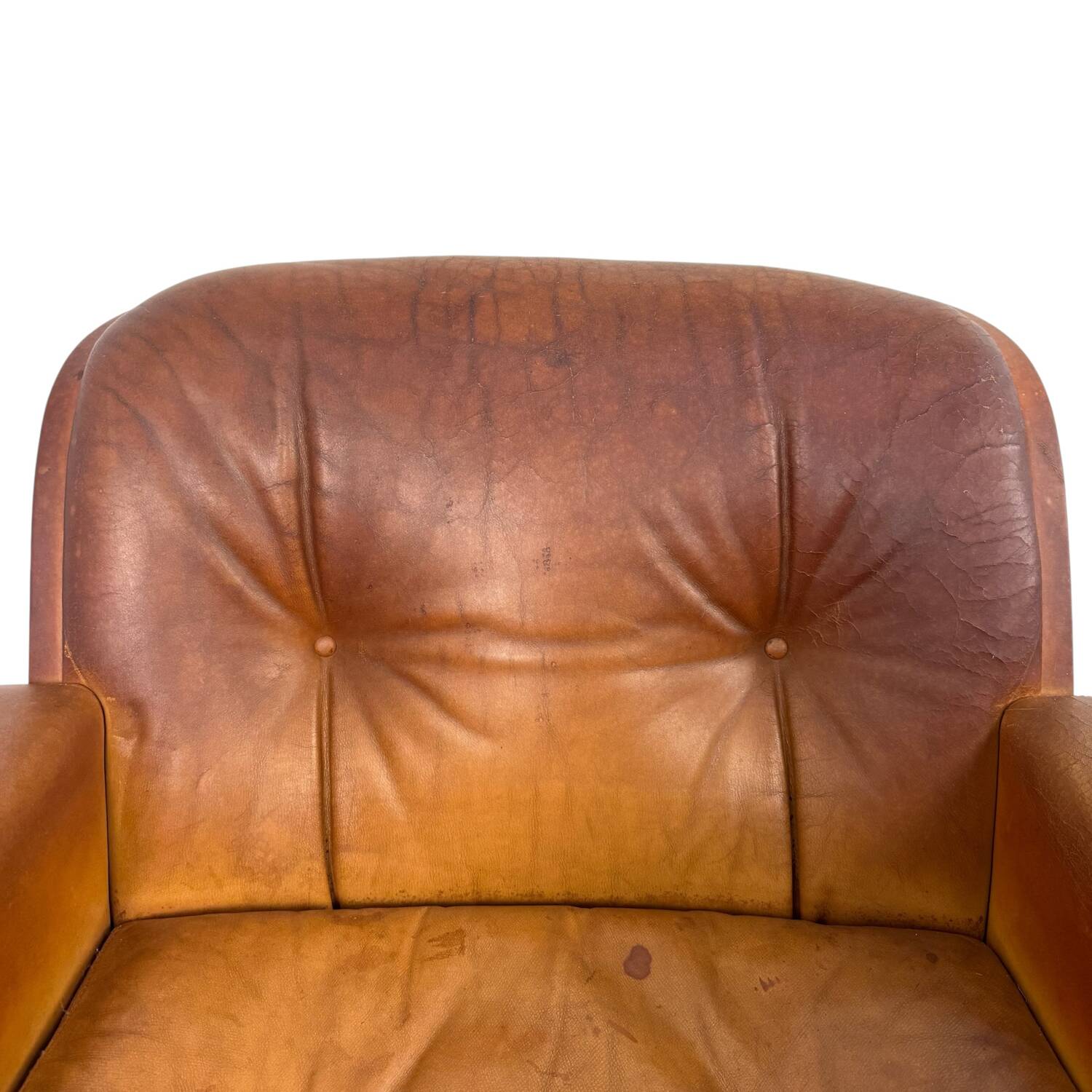 Paire de fauteuils pivotants vintage en cuir cognac par Eugen Schmidt