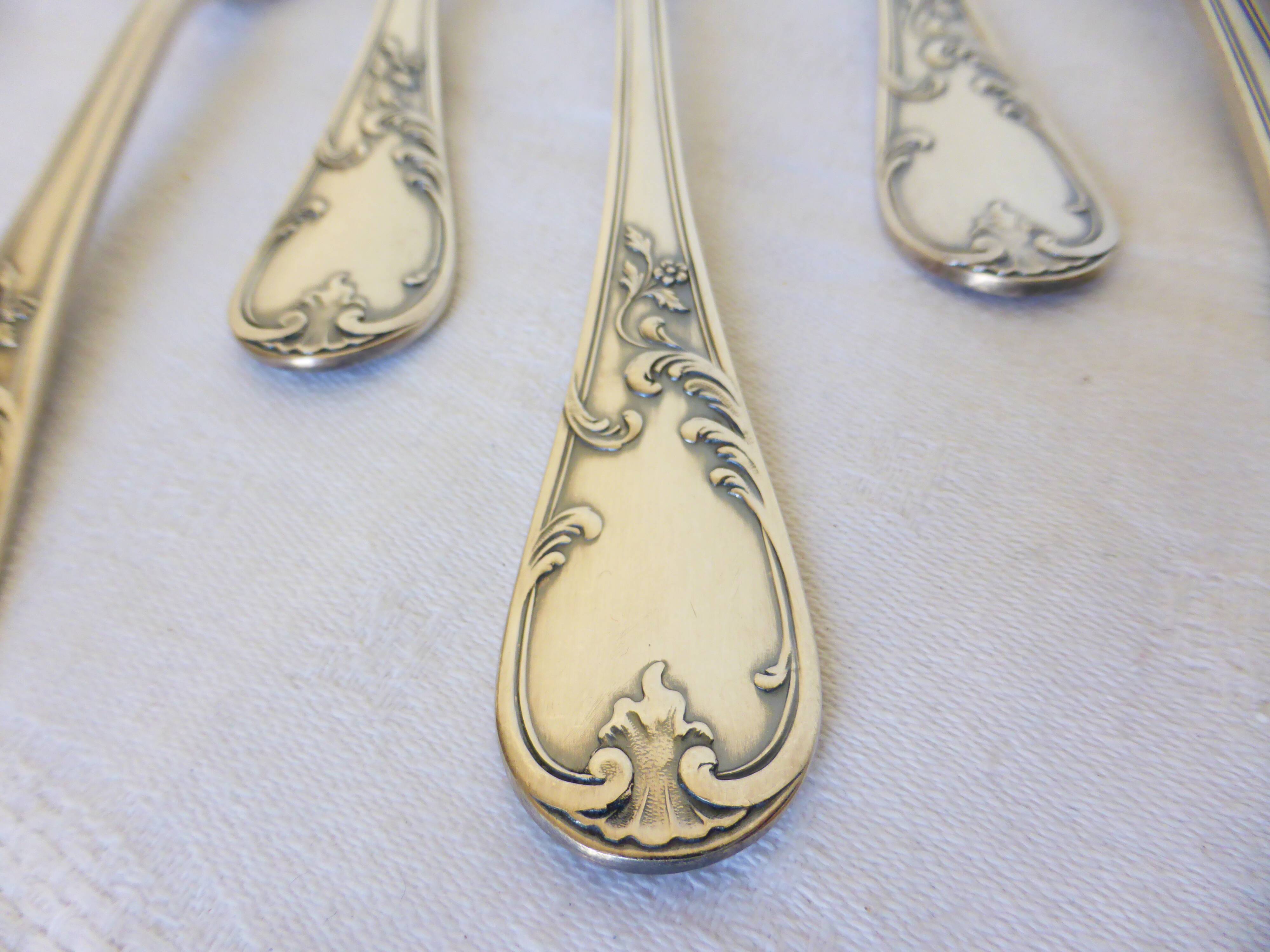 6 vintage silver metal tablespoons 2106265