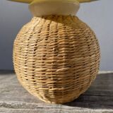 Rattan bedside lamp