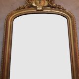 Golden mirror with pediment XIXth