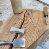 Brutalist larch stool