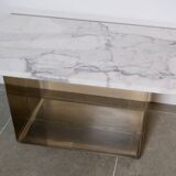 70s marble and aluminum coffee table