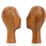 Pair of oak manequin head