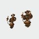 Pair of Polychrome Carved Wood Wall Lights with Vase and Acanthus. Arm in Iron.