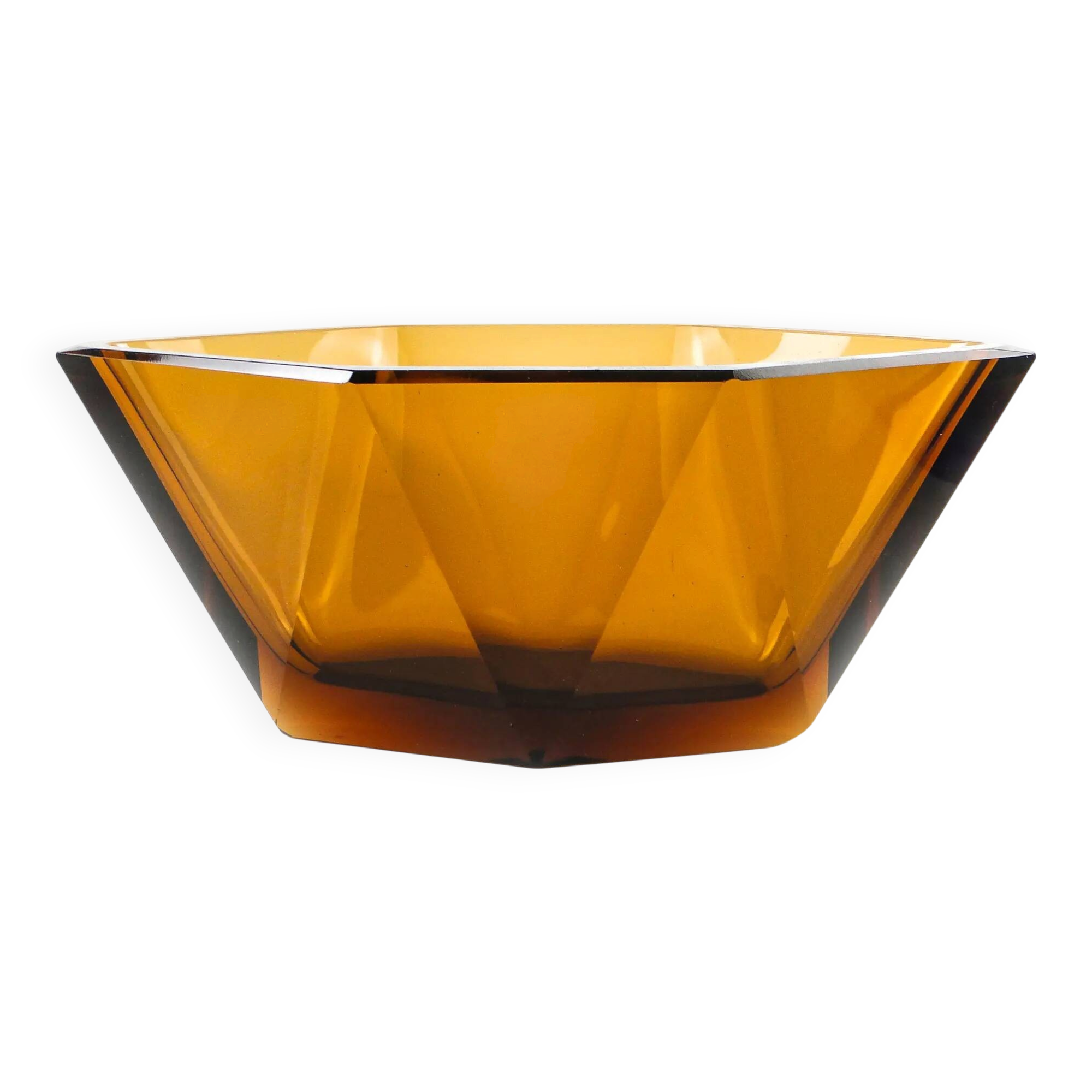 Art Deco jardiniere, crystal, Moser, Czechoslovakia, 1930s