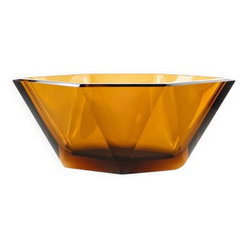 Art Deco jardiniere, crystal, Moser, Czechoslovakia, 1930s