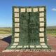 Moroccan Berber rug in green and ecru 300x200 cm – square geometric pattern