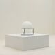 White and chrome globe table lamp, 1970s Italy.