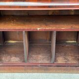 2-part Victorian display cabinet buffet with lacquered mahogany marquetry