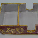 Italian guests ashtray in rose and gilding earthenware